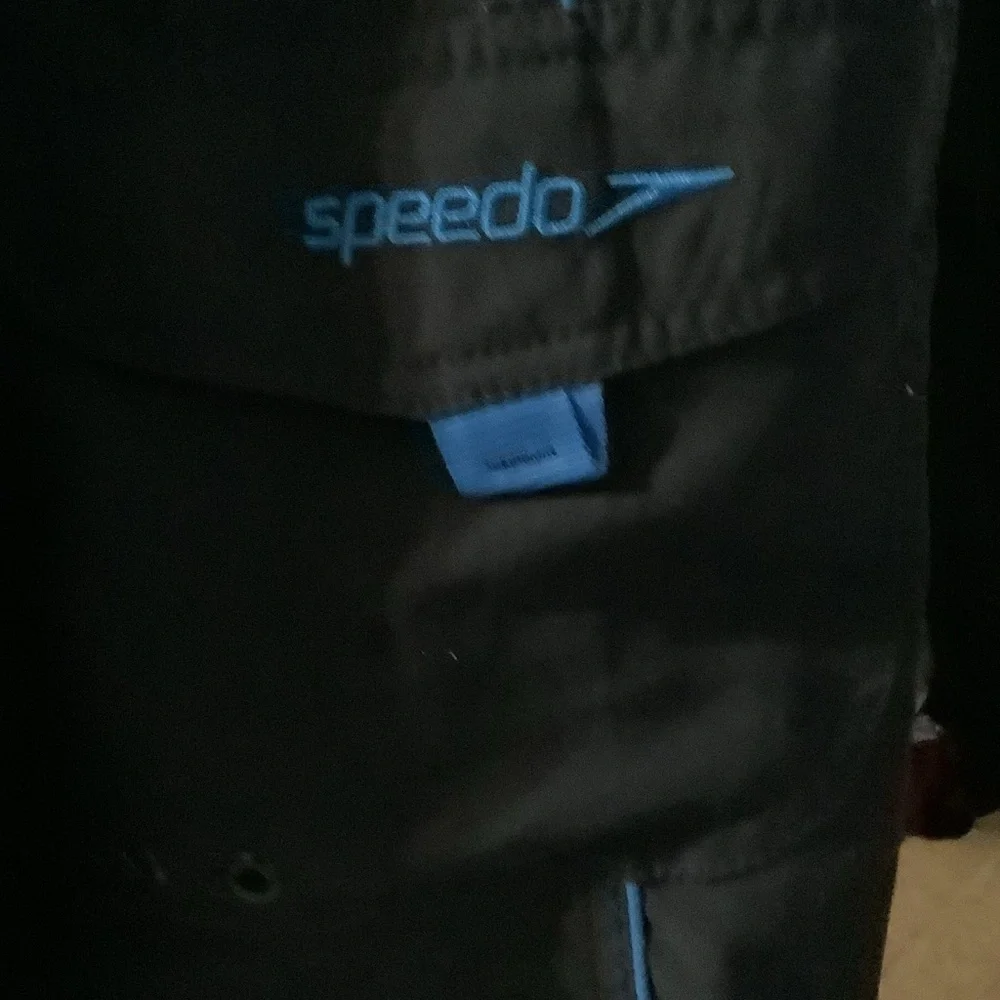 Speedo Dark Swim Shorts‎ with Blue Highlights